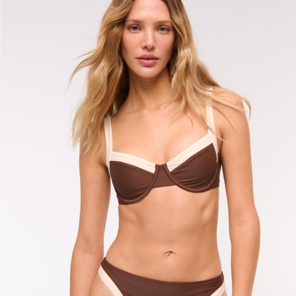 Brown and Cream Bikini Set